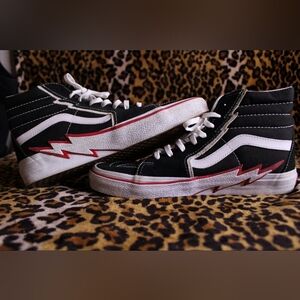 Vans Sk8 Hi Bolt Racing Red Black Sneakers